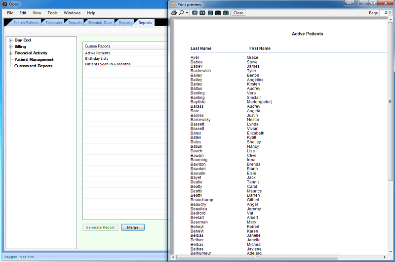 Dental Software System Custom Reports