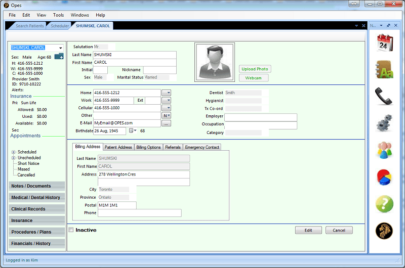 Dental Software System Patient Chart